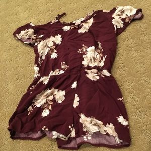 Maroon floral romper/jumper